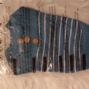 NIP Pet Sweater, Small, Dog Or Cat, Boy Or Girl, Marine Blue With White Stripes